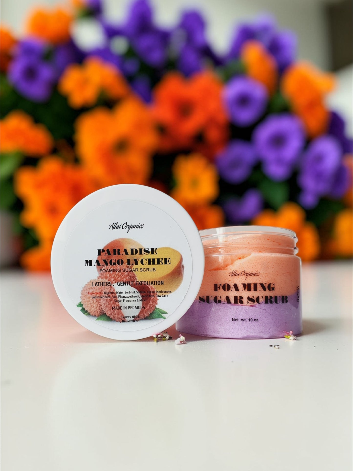 'Paradise Mango Lychee' Foaming Sugar Scrub
