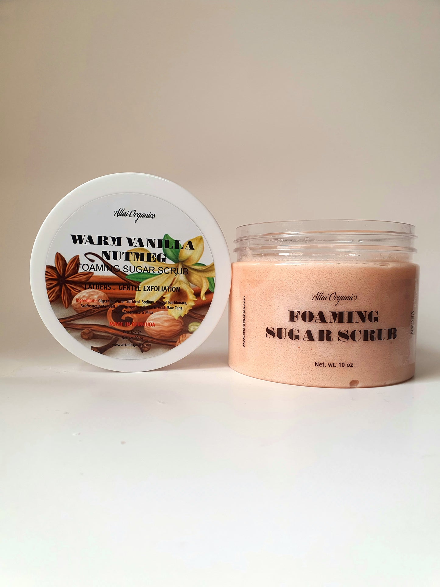 ' Warm Vanilla Nutmeg ' Foaming Sugar Scrub